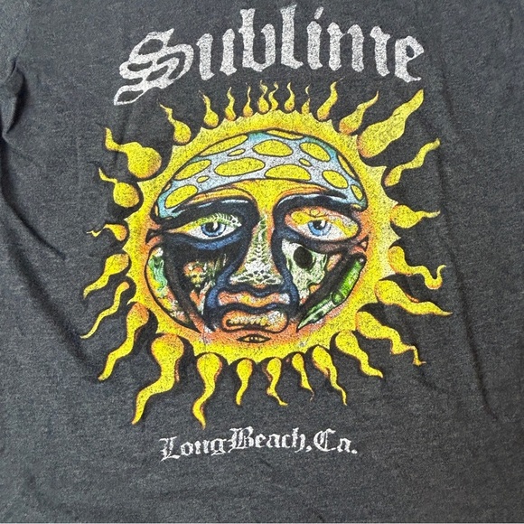 Sublime Band Sun Shirt Long Beach, California, dark gray T-shirt Graphic Tee Siz - Picture 3 of 5